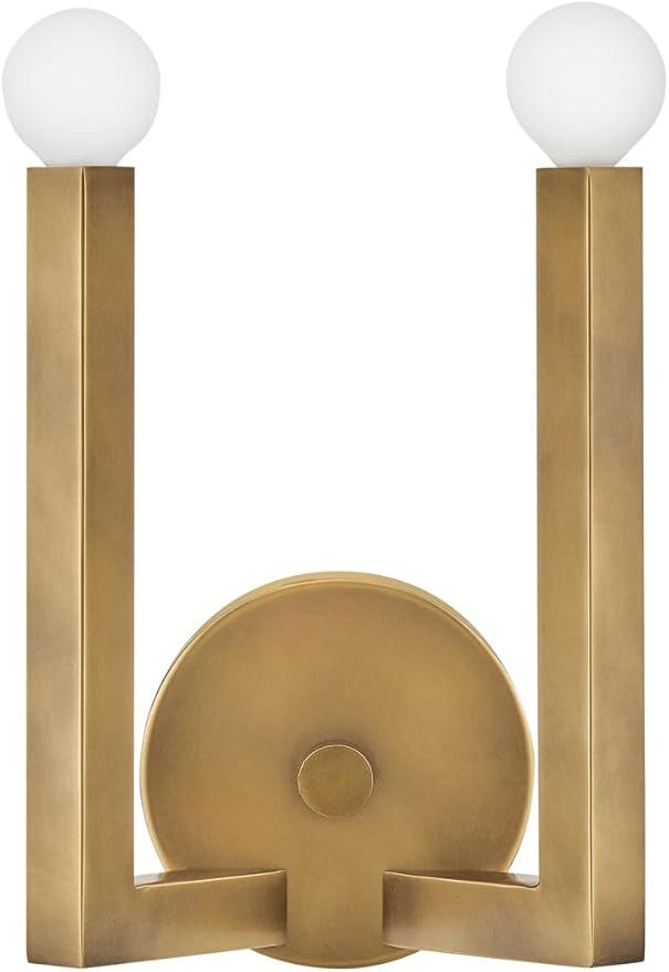 Hinkley Ezra 45042HB Two Light Wall Sconce - Unique Form, Strong Square Arms- Heritage Brass | Amazon (US)