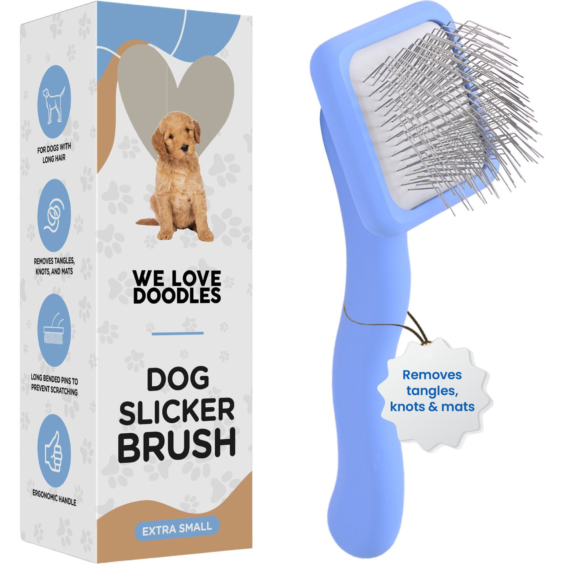 We Love Doodles Professional Grooming Curved Slicker Dog Brush, X-Small | Chewy