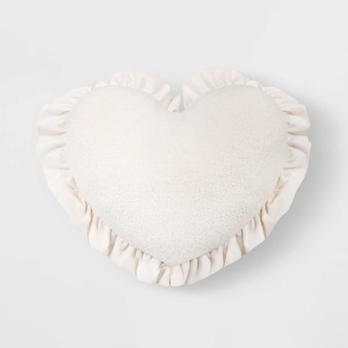 Oversized Heart Velvet Pillow with Faux Shearling Reverse Ivory - Threshold™ | Target