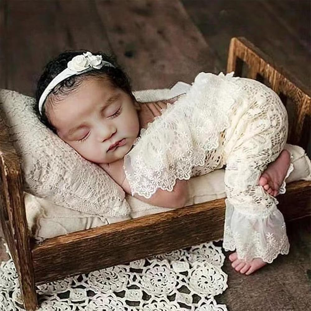 Lgvhydh Newborn Photography Outfits Girl Newborn Photography Props Newborn Girl Lace Romper Headr... | Amazon (US)