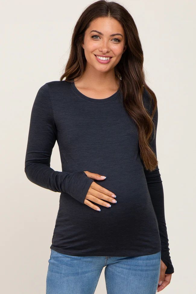 Black Active Long Sleeve Maternity Top | PinkBlush Maternity