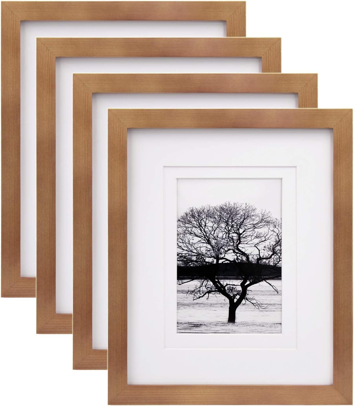 Egofine 8x10 Picture Frames 4 Pack, for Pictures 4x6 or 5x7 with Mat Made of Solid Wood for Table... | Amazon (US)