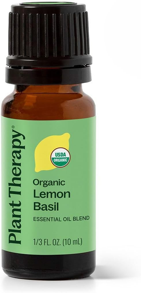 Plant Therapy Organic Lemon Basil Essential Oil Blend for Diffuser Manufactured in USA 10 mL (1/3... | Amazon (US)