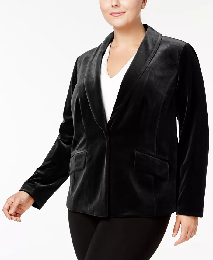 I.N.C. International Concepts Plus Size Velvet Blazer, Created for Macy's - Macy's | Macy's