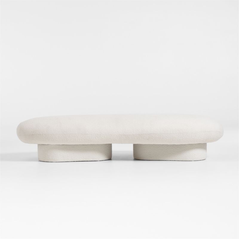 Jami Upholstered Cream Boucle Bench by Leanne Ford + Reviews | Crate & Barrel | Crate & Barrel