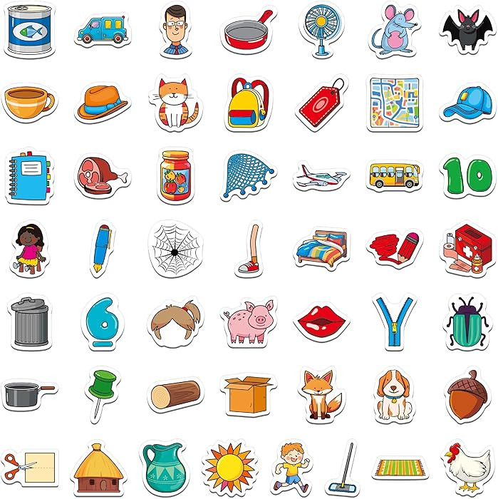 50 PCS CVC Object Magnets, Magnetic Thickened CVC Fridge Magnets Adorable Educational Learning To... | Amazon (US)