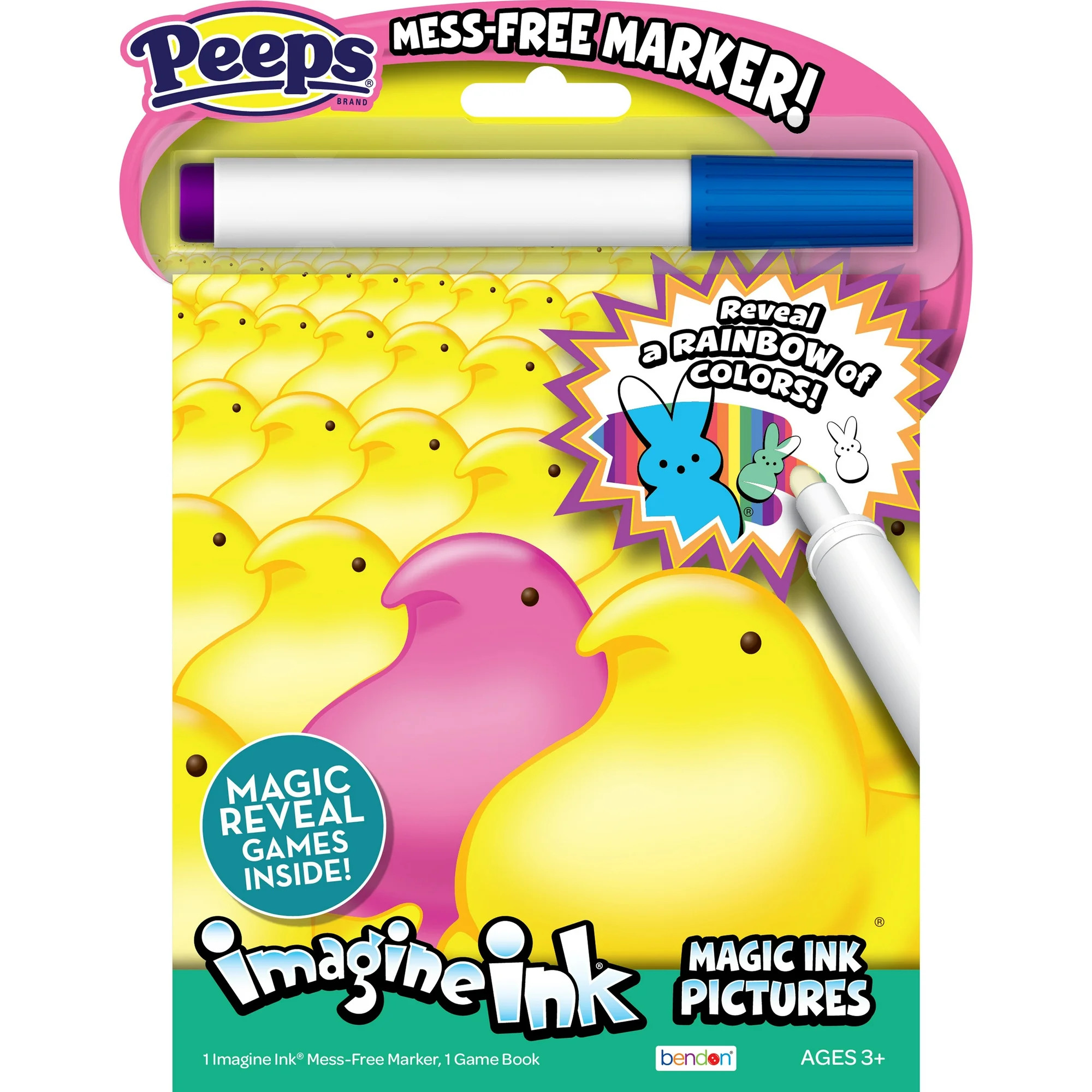 Peeps 10 Page Easter Imagine Ink Mess Free Coloring Book with Marker - Walmart.com | Walmart (US)
