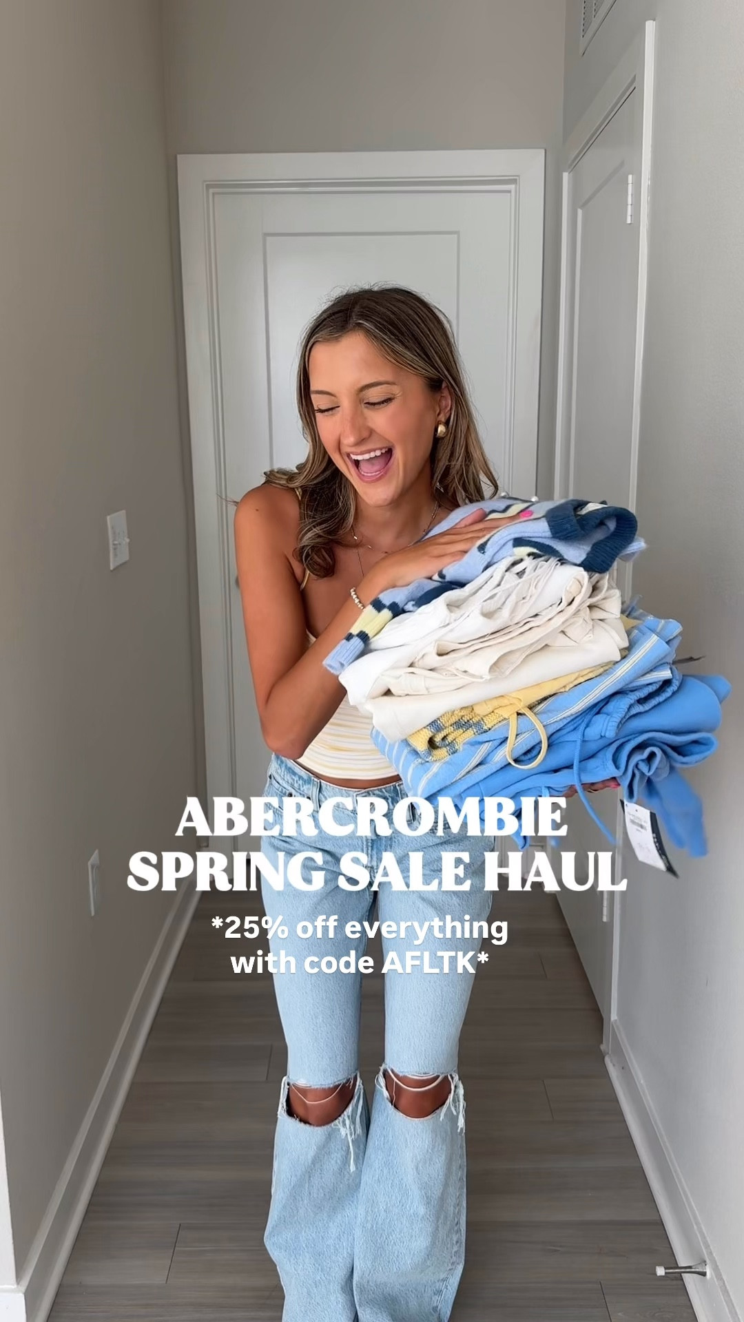 Abercrombie spring sale finds! Stack AFMCKENZIE for an extra 25% off everything 💛🌸 24 regular in jeans XS everything else I’m 5’3

#LTKSpringSale #LTKootd