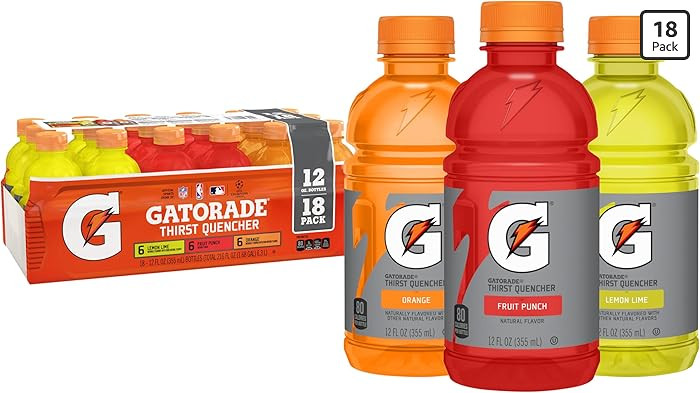 Gatorade Thirst Quencher Sports Drink, Variety Pack, 12 Fl Oz (Pack of 18) | Amazon (US)