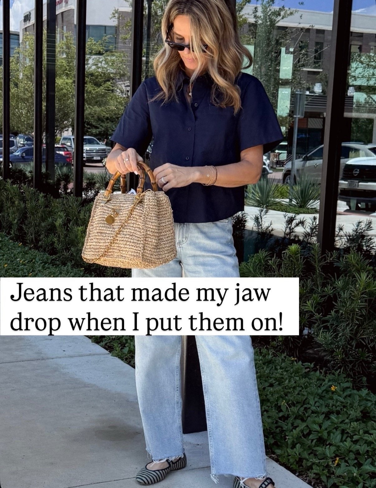 These jeans mold your torso! Booty lift! TTS

Linked a favorite  Jenni Kayne button up on sale. I wear XS 

Bag will be a constant this summer! 

#LTKootd #LTKSeasonal #LTKOver40