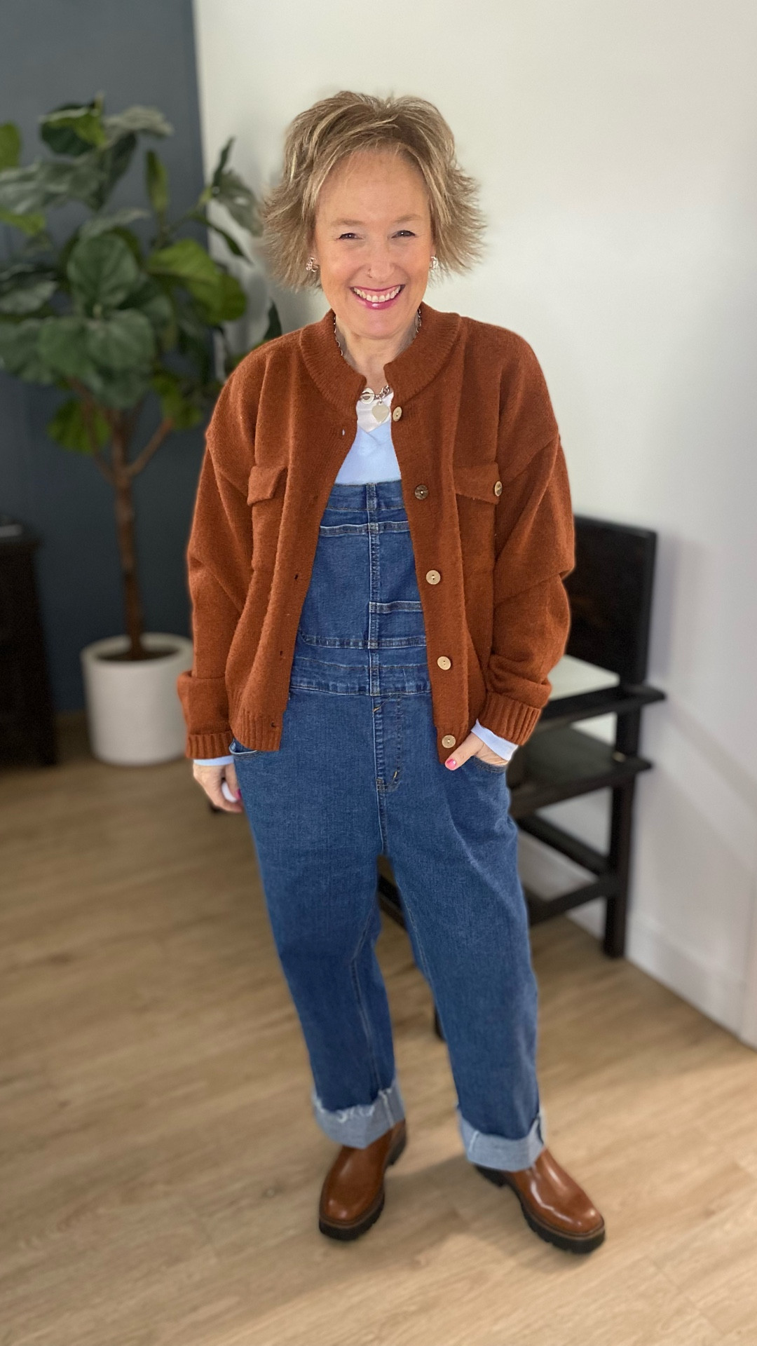 Styling my denim overalls for winter ❄️ 

#LTKootd #LTKPetite #LTKOver40