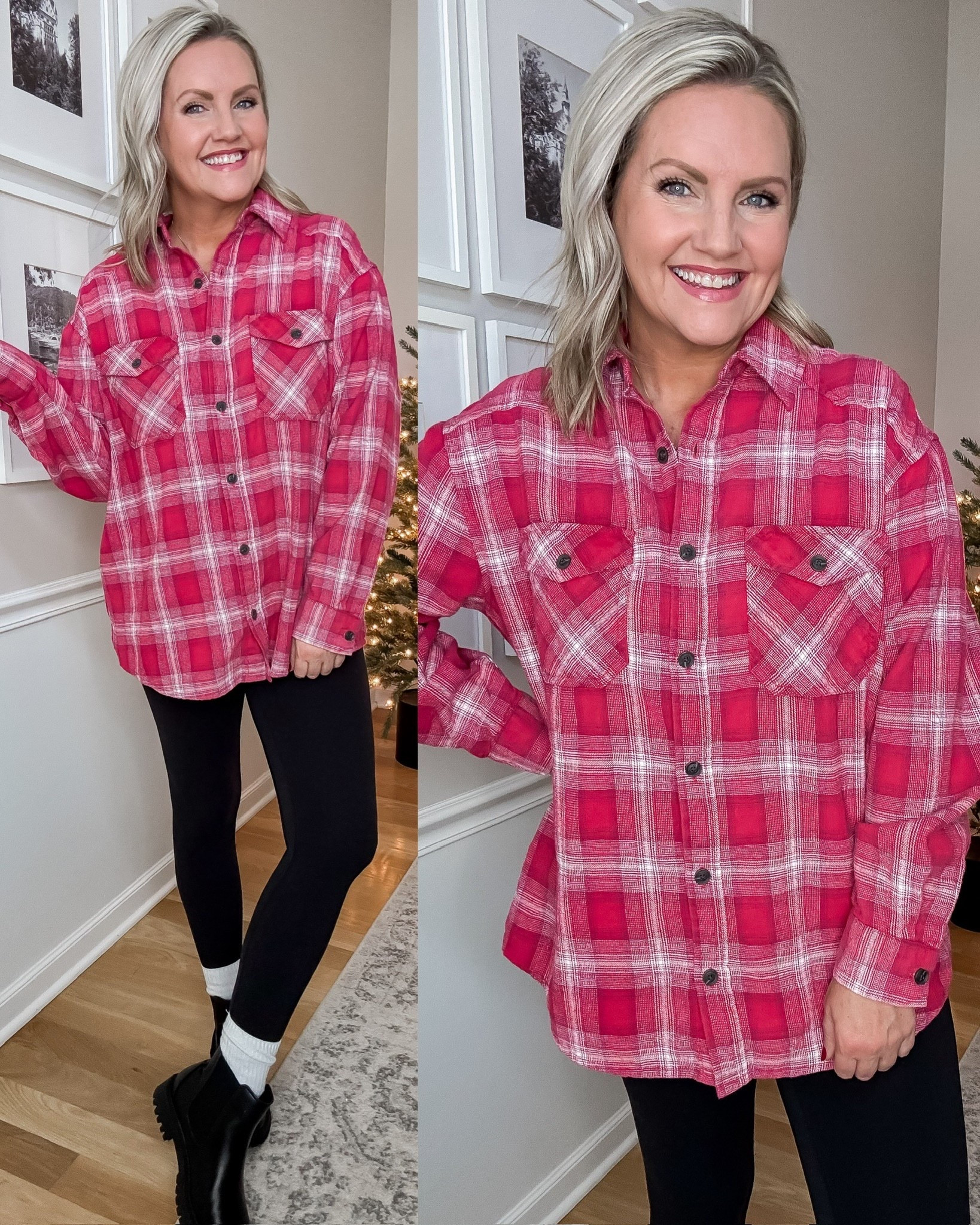 Our favorite oversized flannel from Target now comes in this festive red color. The perfect length to wear with leggings and has pockets  

#LTKSeasonal #LTKFindsUnder50 #LTKHoliday