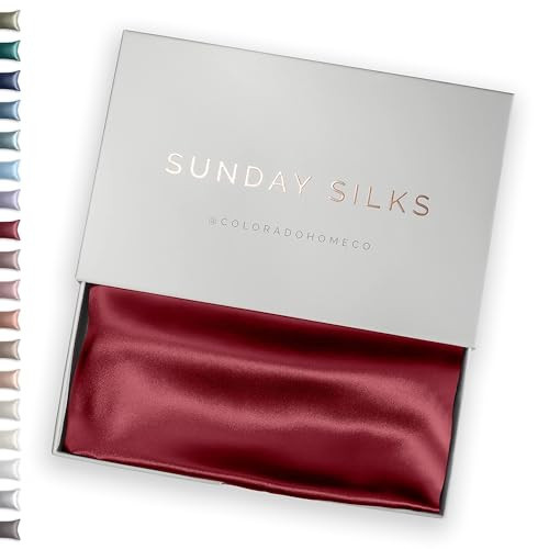 SUNDAYSILKS™ Premium Silk Pillow Cases | 100% Mulberry Silk Pillowcase with Zipper, All Sides Real 22 Momme Grade 6A Silk, Standard Queen, King Size [Pinot] | Amazon (US)