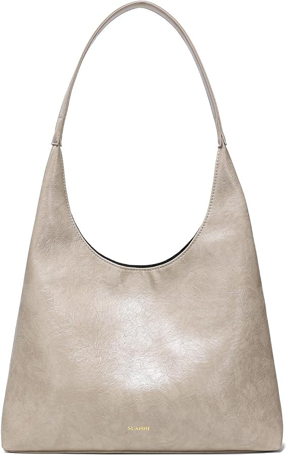 Brown Suede Bag for Women, Leopard Print Tote, Vegan Leather Purse, Large Slouchy Shoulder Hobo H... | Amazon (US)