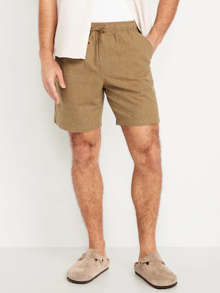Linen-Blend Jogger Shorts -- 7-inch inseam | Old Navy (US)