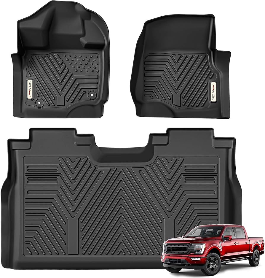 YITAMOTOR Floor Mats Fit for Ford F-150/F150 Lightning SuperCrew Cab 2025-2015(Rear w/o U-Seat Fl... | Amazon (US)
