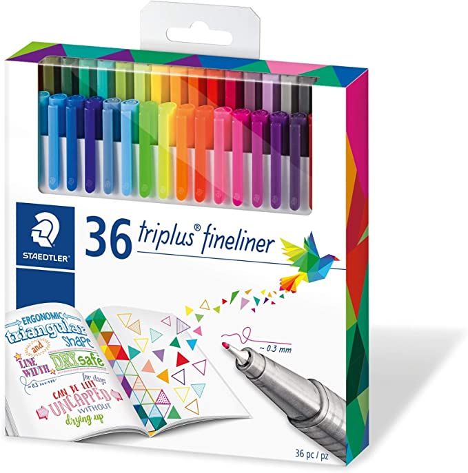 Staedtler Color Pen Set, Set of 36 Assorted Colors (Triplus Fineliner Pens) | Amazon (US)