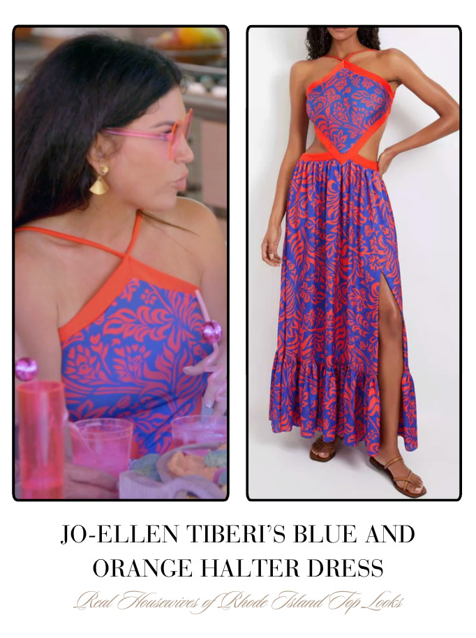Jo-Ellen Tiberi's Blue and Orange Halter Dress 

 