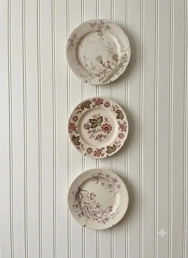 Set of 3 Vintage English Transferware Plates | Botanical Floral Gallery Wall Art | Etsy (Global)