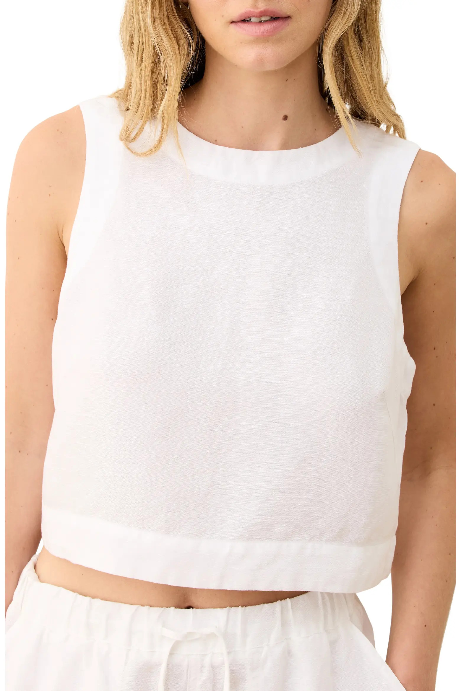 Quinn Sleeveless Linen Blend Crop Top (Women) | Nordstrom | Nordstrom