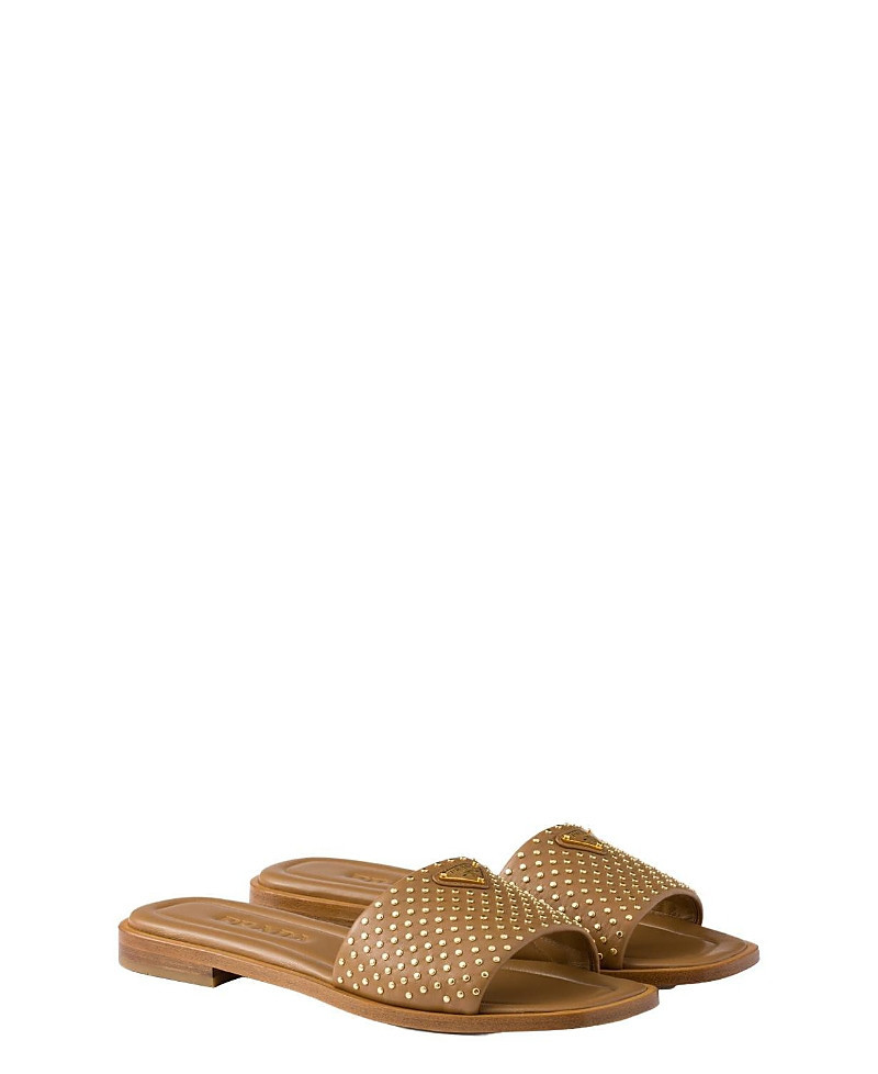 Prada Women's Nappa Leather Slides with Studs | Bloomingdale's (US)