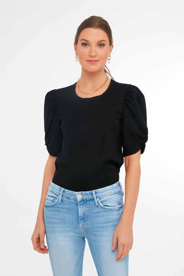 Black Vesty Puff Short Sleeve Crewneck | Tuckernuck (US)