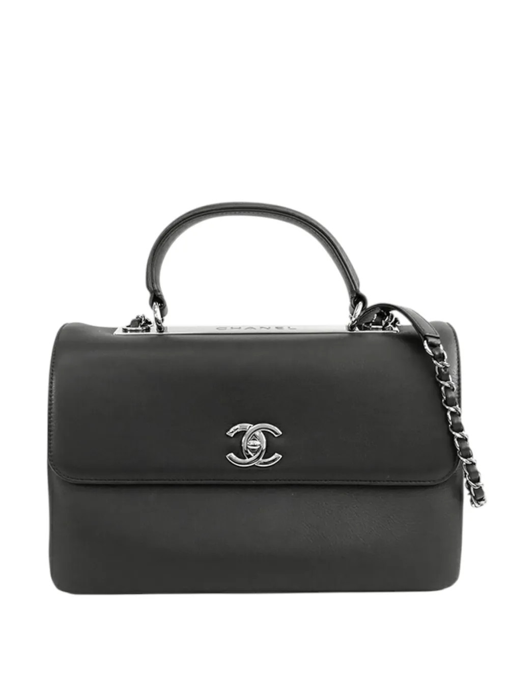 CHANEL Pre-Owned 2019 Medium Lambskin Trendy CC Top Handle Bag satchel - Black | Farfetch Global