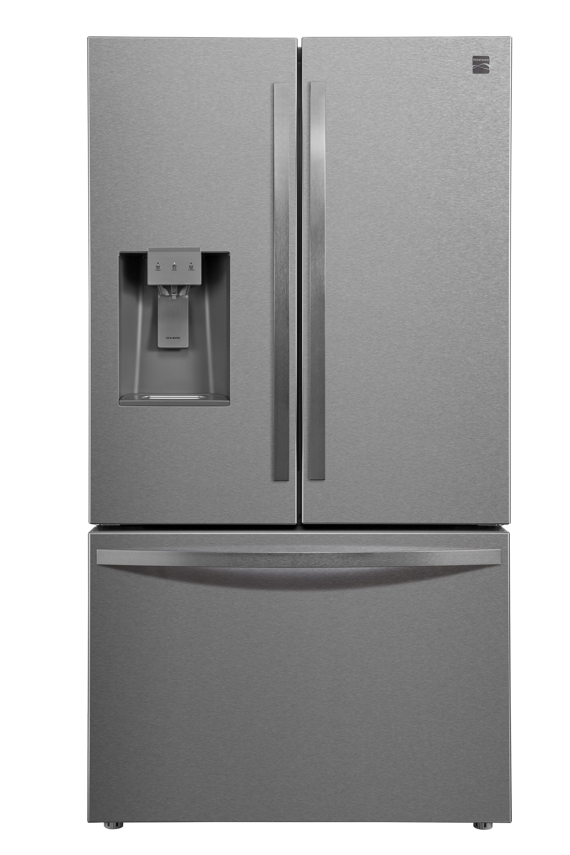 Kenmore Standard-Depth 28.6-cu ft 3 -Door 36-in Wide French Door Refrigerator with Ice Maker with Water and Ice Dispenser ( Stainless steel ) ENERGY | Lowe's