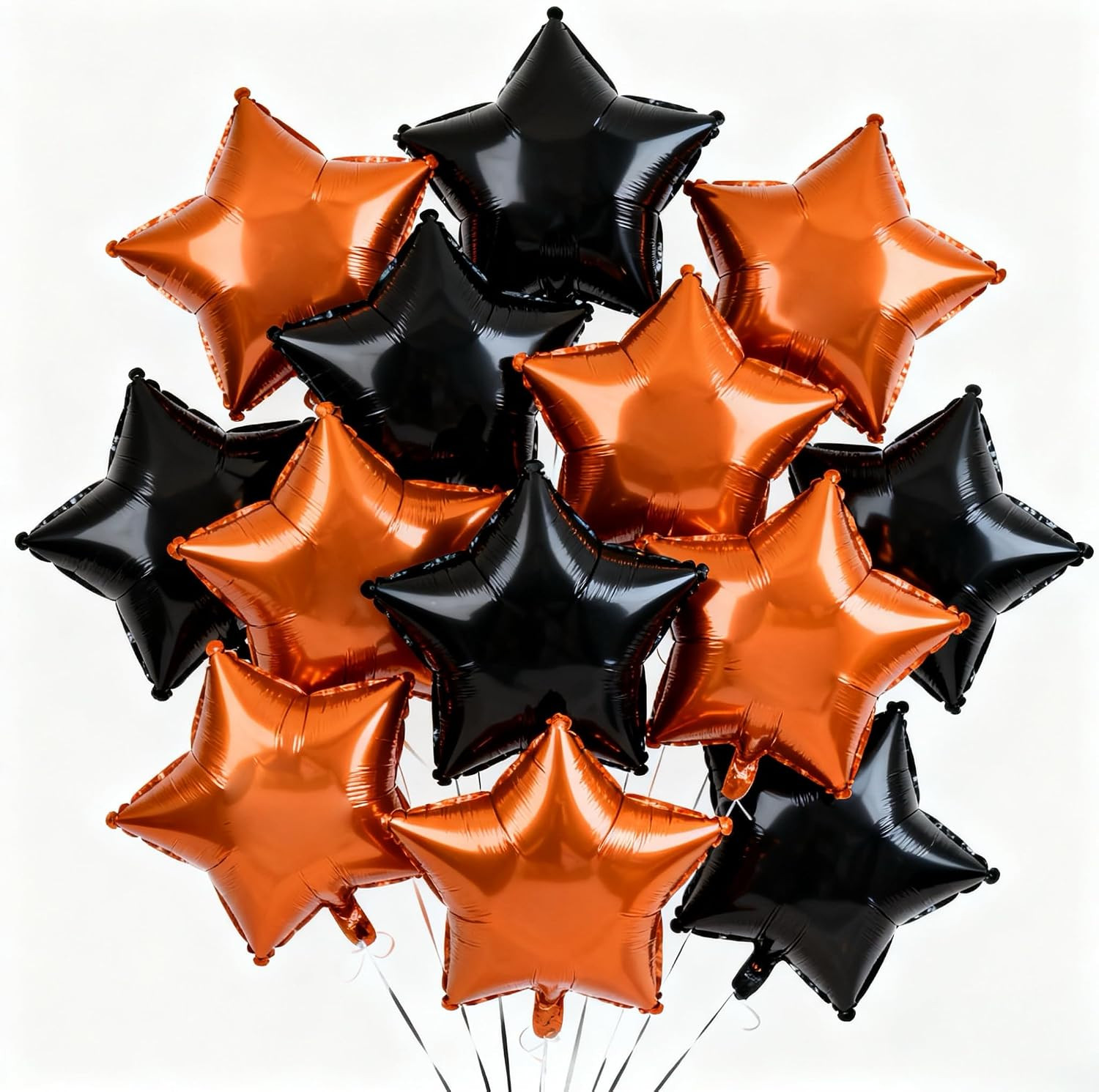 Star Balloons,12Pcs Black Orange Star Shaped Foil Balloons,18Inch Large Helium Polyester Film Balloon for Baby Shower Birthday Anniversary Party Decorations | Amazon (US)