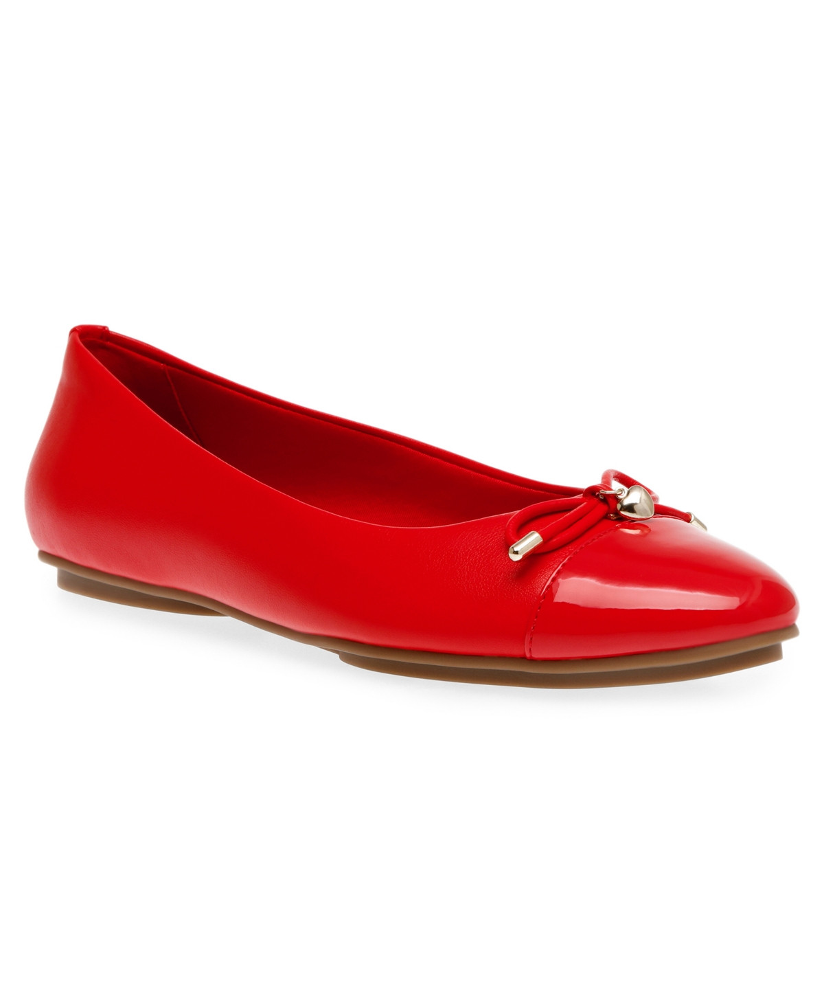 Anne Klein Women's Luci Cap Toe Ballet Flats - Red | Macy's