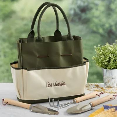 My Garden Personalized 4-Piece Garden Tote and Tool Set | Bed Bath & Beyond
