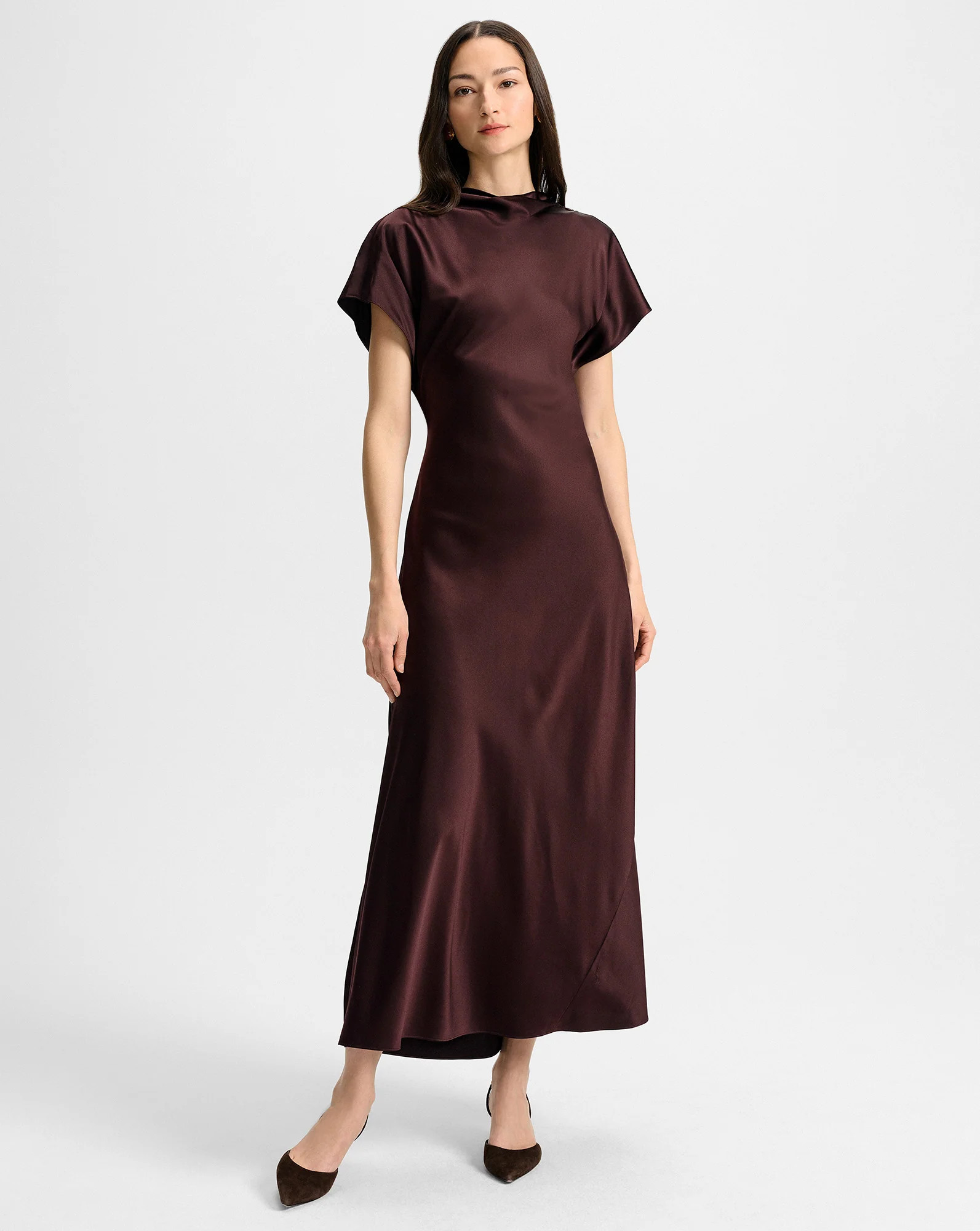Veronica Beard Redgrave Silk Midi Dress Dark Currant | Veronica Beard