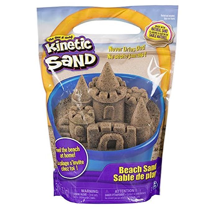 Kinetic Sand, Beach Sand with Castle Molds and Tools | Amazon (US)