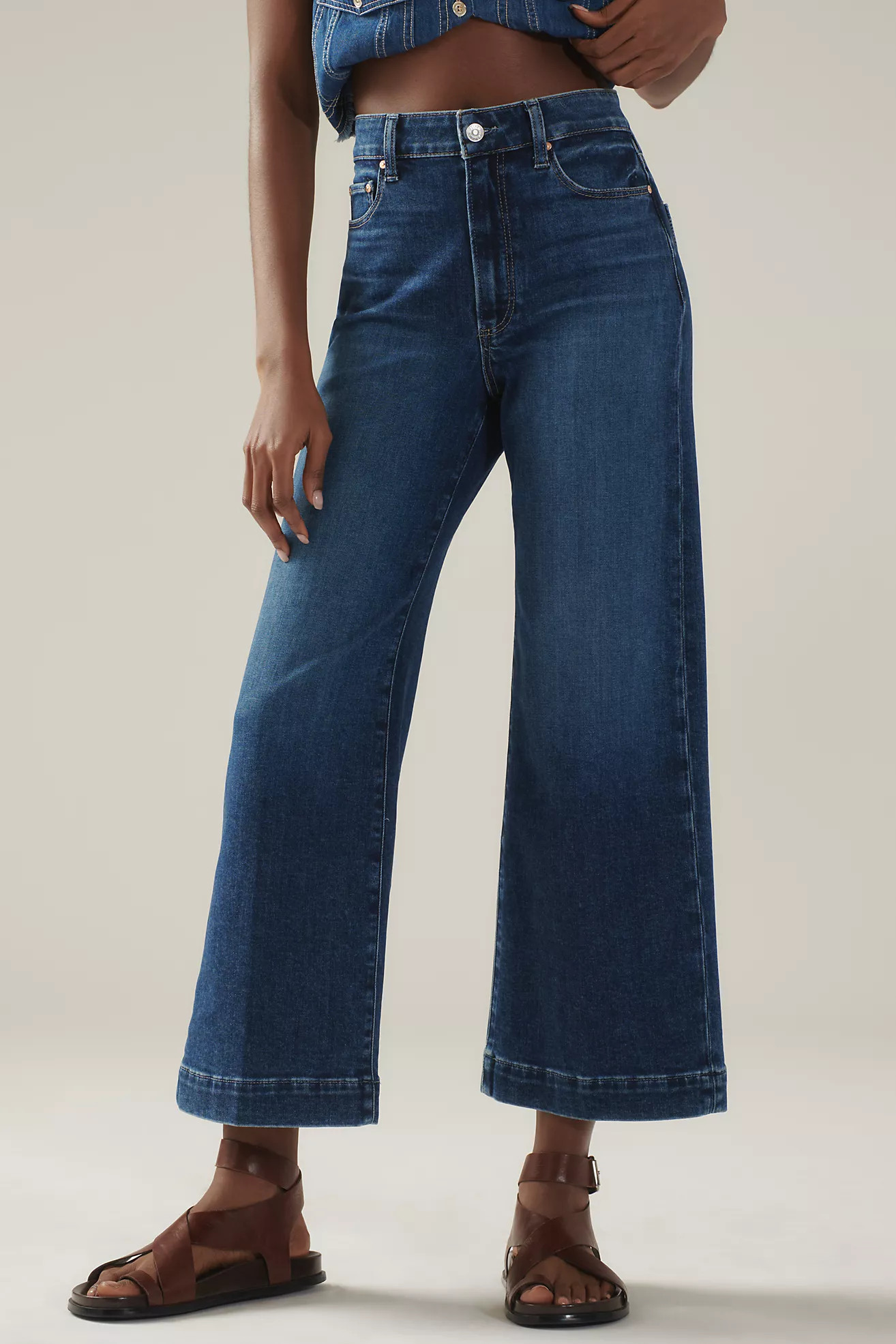 PAIGE The Anessa High-Rise Crop Wide-Leg Jeans | Anthropologie (US)