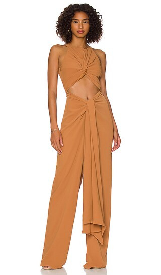 Aminata Jumpsuit in Brass | Revolve Clothing (Global)