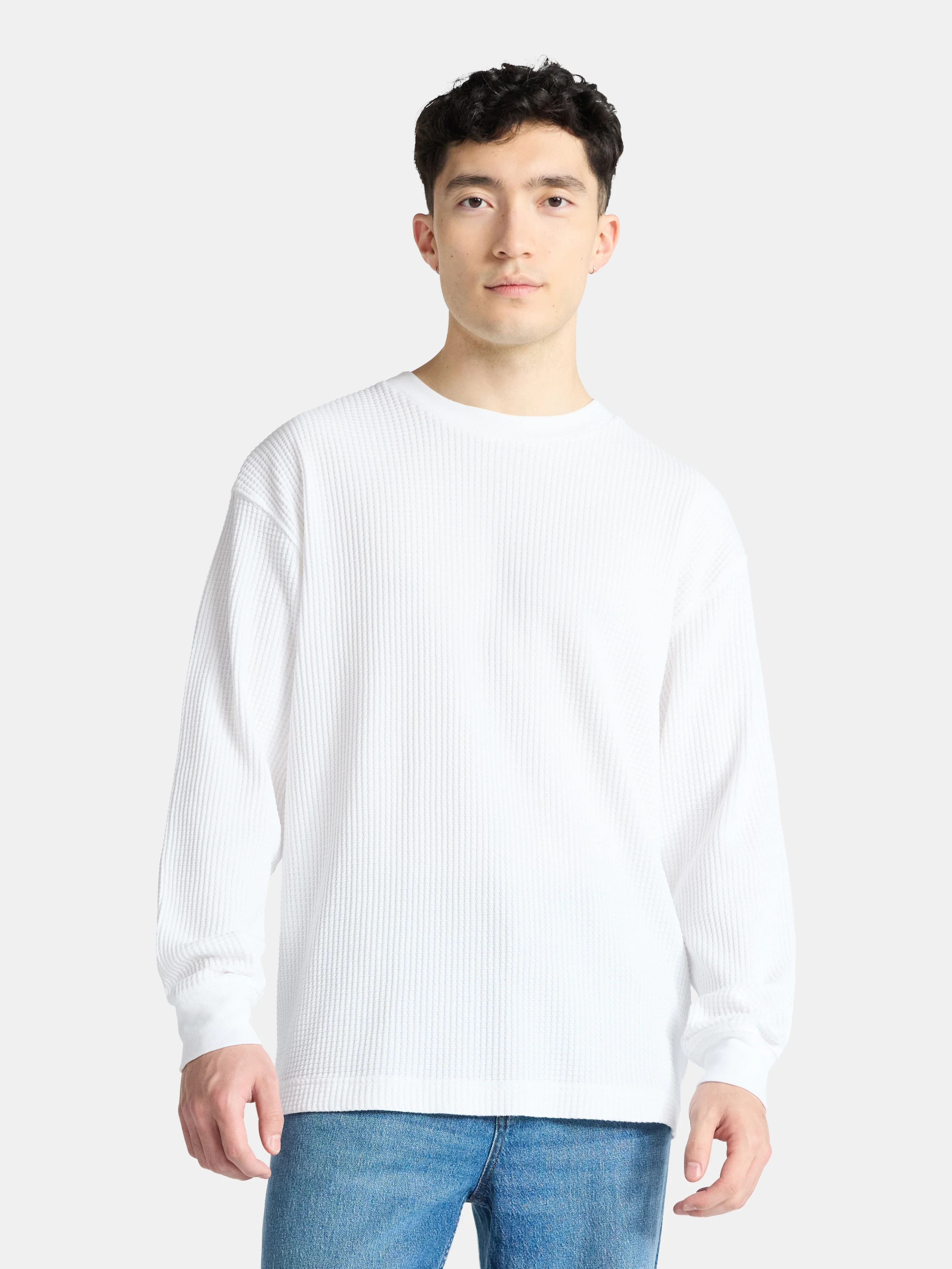 No Boundaries Thermal Tee with Long Sleeves, Men's & Big Men's | Walmart (US)