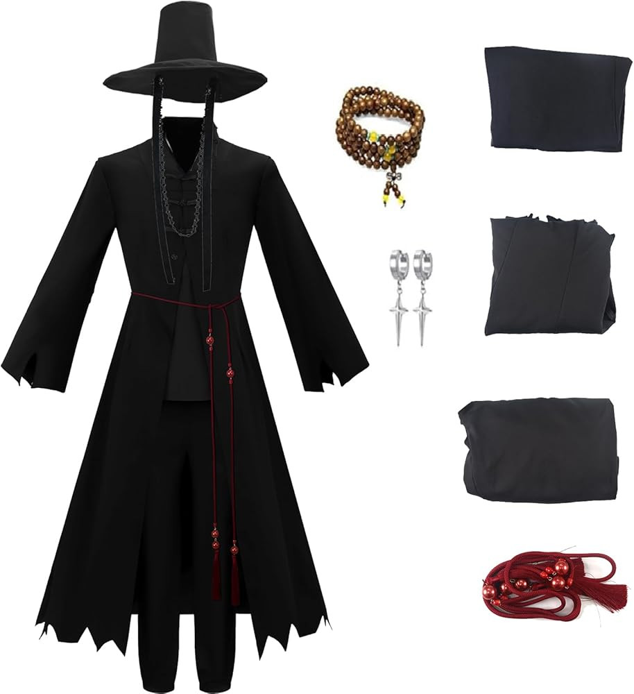 Mens Saja Boys Costume Cosplay Demon Hunters Jinu Costume for Adult Halloween Dark Hanfu Coat Tun... | Amazon (US)