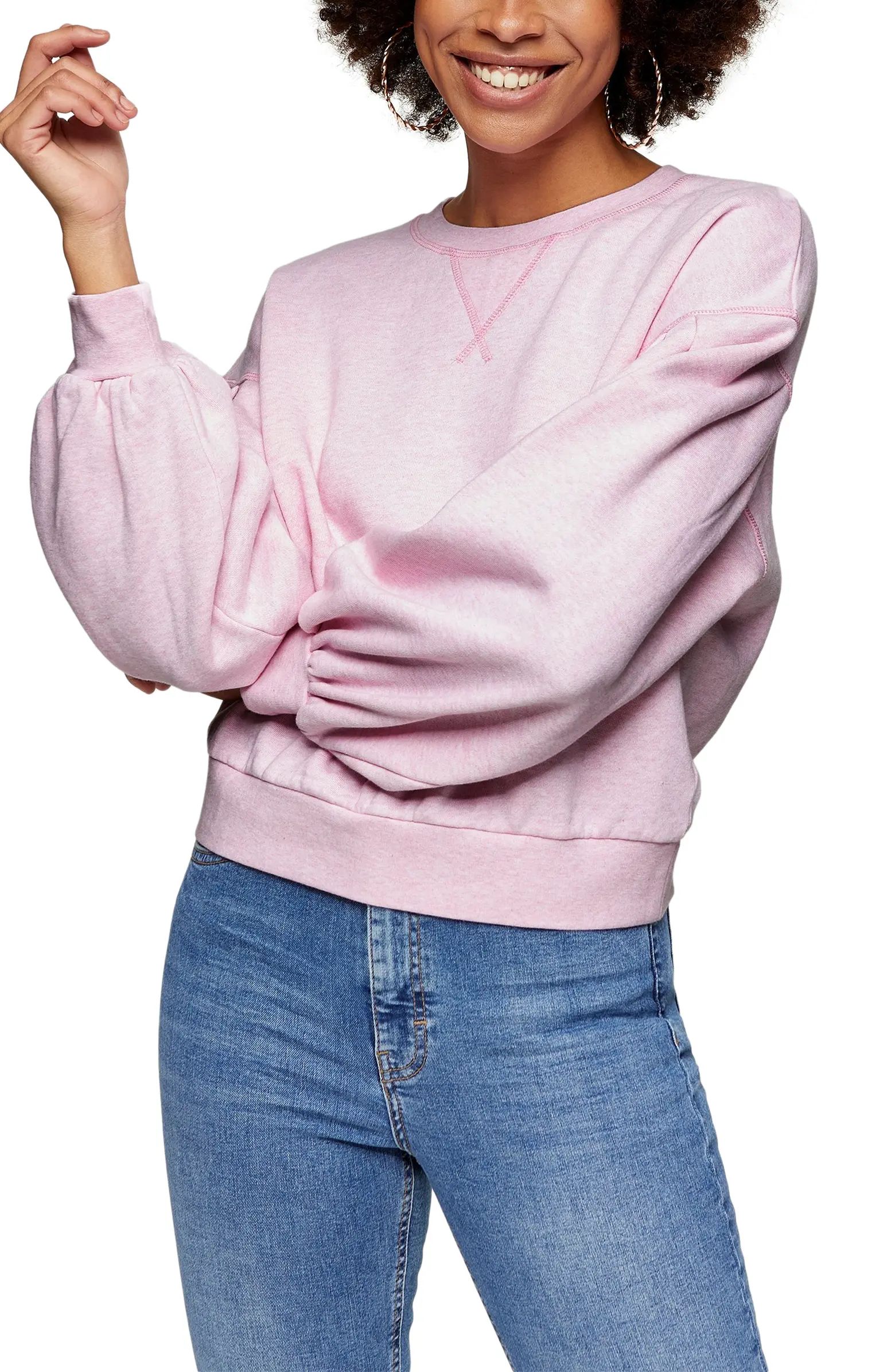 Pleated Sleeve Sweatshirt | Nordstrom