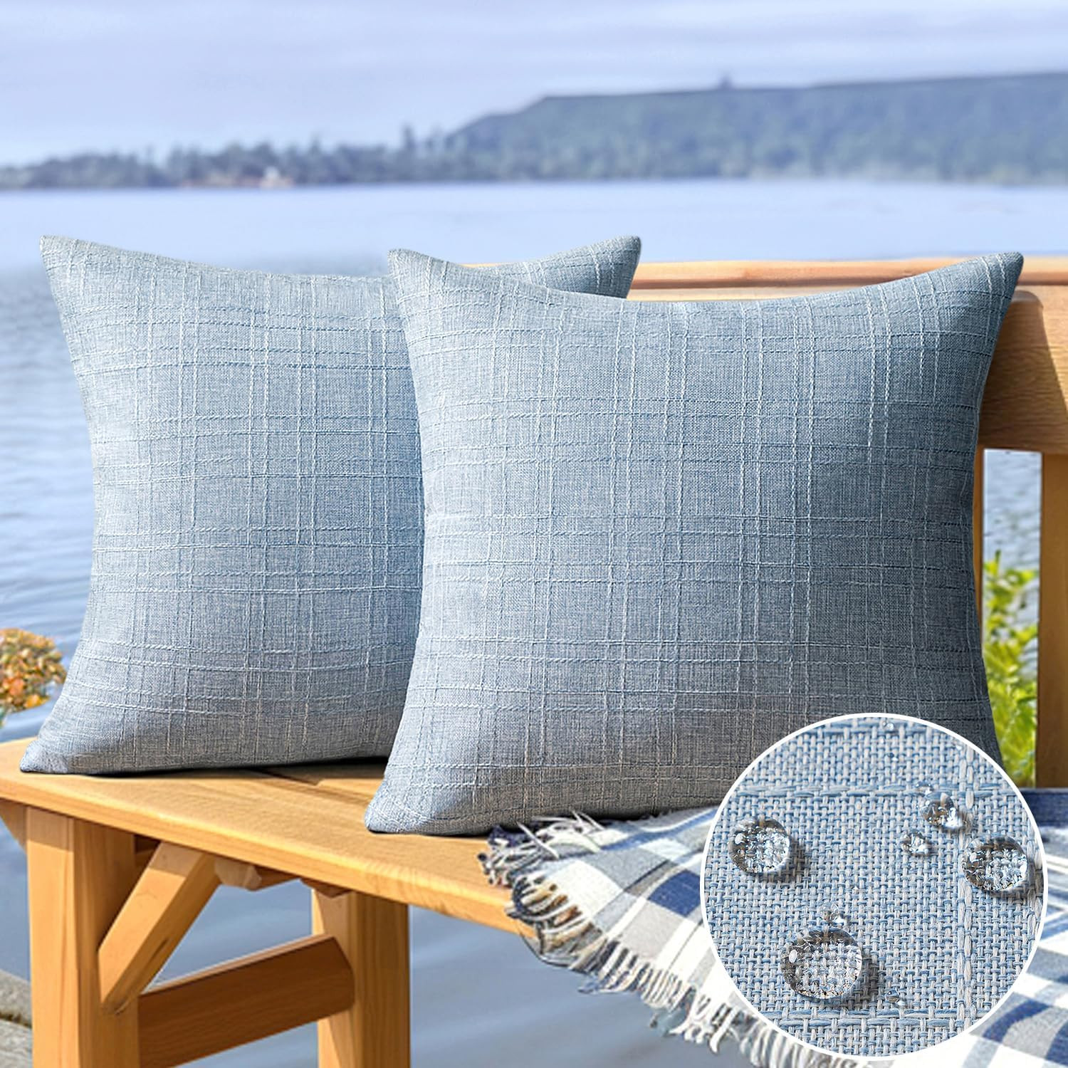 MIULEE Outdoor Waterproof Throw Pillow Covers Decorative Farmhouse Water Resistant Cushion Covers... | Amazon (US)