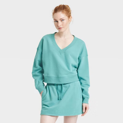 Women's French Terry V-Neck Sweatshirt - JoyLab™ | Target