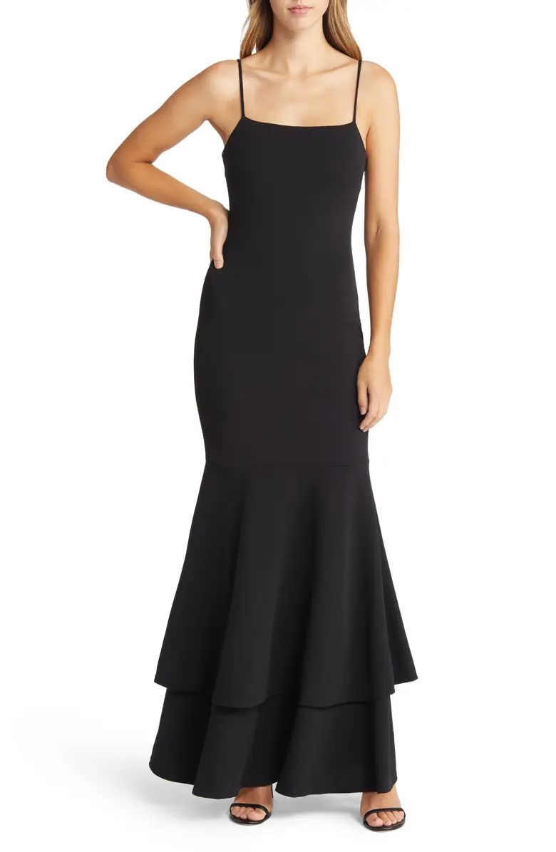 Lulus Tier and There Tiered Trumpet Gown | Nordstrom | Nordstrom
