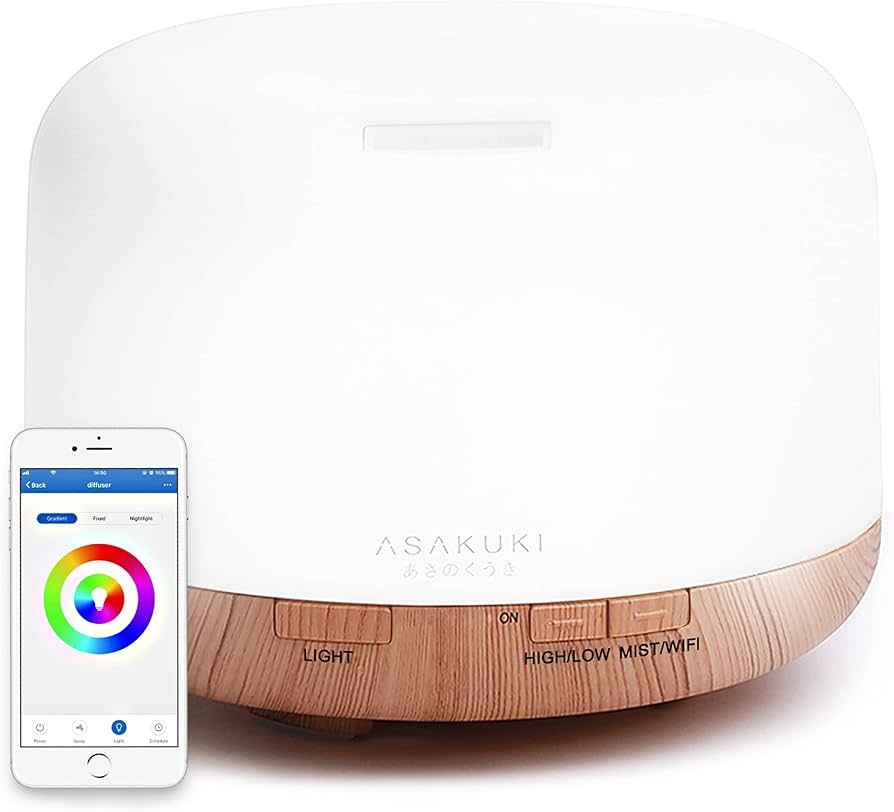 ASAKUKI Smart Wi-Fi Essential Oil Diffuser, App and Voice Control Compatible with Alexa, 500ml Ar... | Amazon (US)