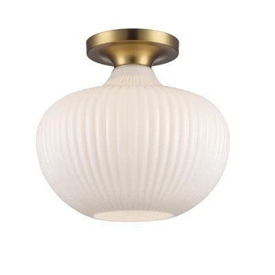 Single Light Glass Semi Flush Mount | Wayfair North America