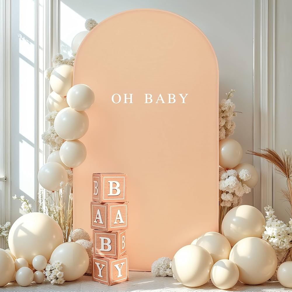 7.2FT Nude Arch Backdrop Cover - Spandex Fitted Wedding Arch Stand Covers Round Top Chiara Arch B... | Amazon (US)