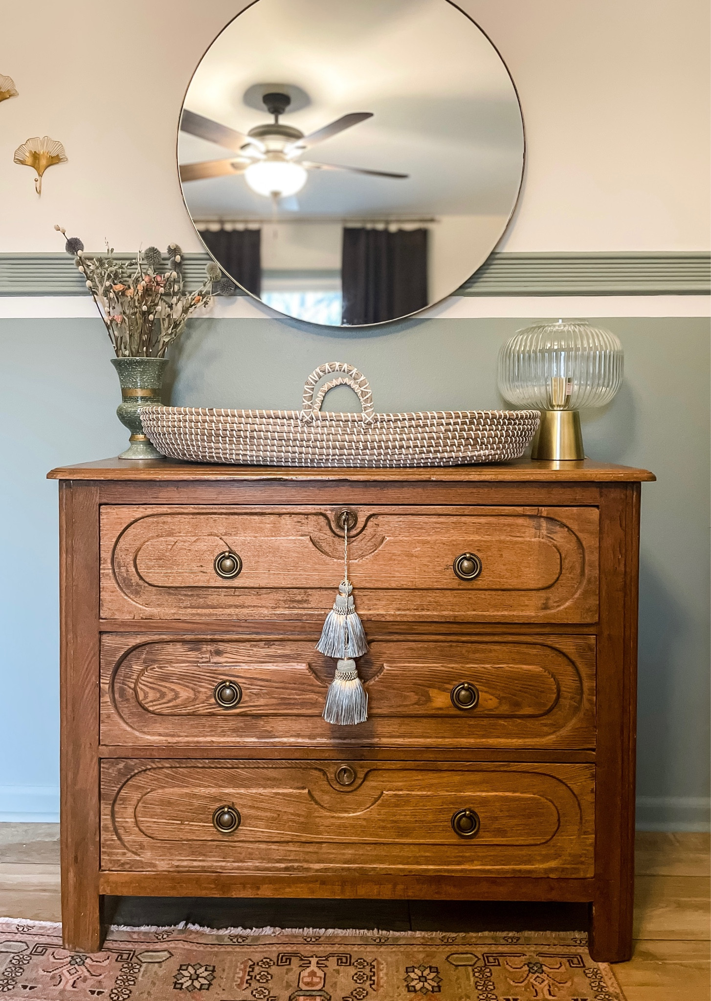 Modern vintage gender neutral nursery
Wood changing table
Moses seagrass woven changing basket
Vintage gold hardware
Vintage key & tassel
Round mirror


Follow my shop @EmilyRoneHome on the @shop.LTK app to shop this post and get my exclusive app-only content!

#liketkit #LTKstyletip #LTKbaby #LTKhome
@shop.ltk
https://liketk.it/41Hli

#LTKbump #LTKSeasonal #LTKbaby