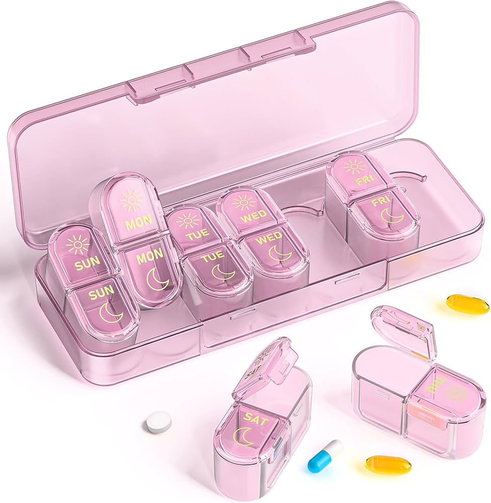 Pill Organizer 2 Times a Day, AM PM Pill Organizer 7 Day, Weekly Pill Box 2 Twice a Day, Travel P... | Amazon (US)