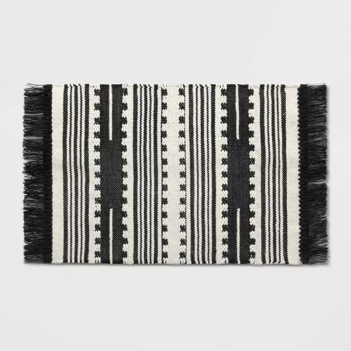 2'x3' Sylviidae Striped Woven Accent Rug Black - Opalhouse™ | Target