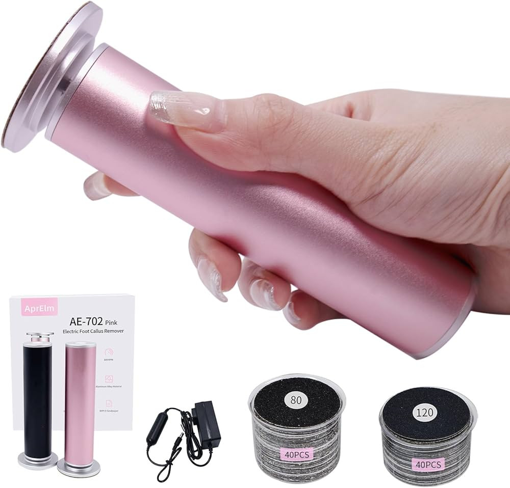 4.8IN Longer Electric Foot Callus Remover with 80pcs Sandpaper Discs, Professional Aluminum Callu... | Amazon (US)