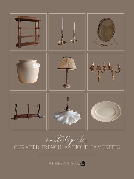 Curated French antique decor and lighting finds! Some of my favorite antiques or vintage finds come from France (or are French inspired)! The curved lines, intricate details, and warm tones are all so beautiful. 

#LTKhome #LTKstyletip