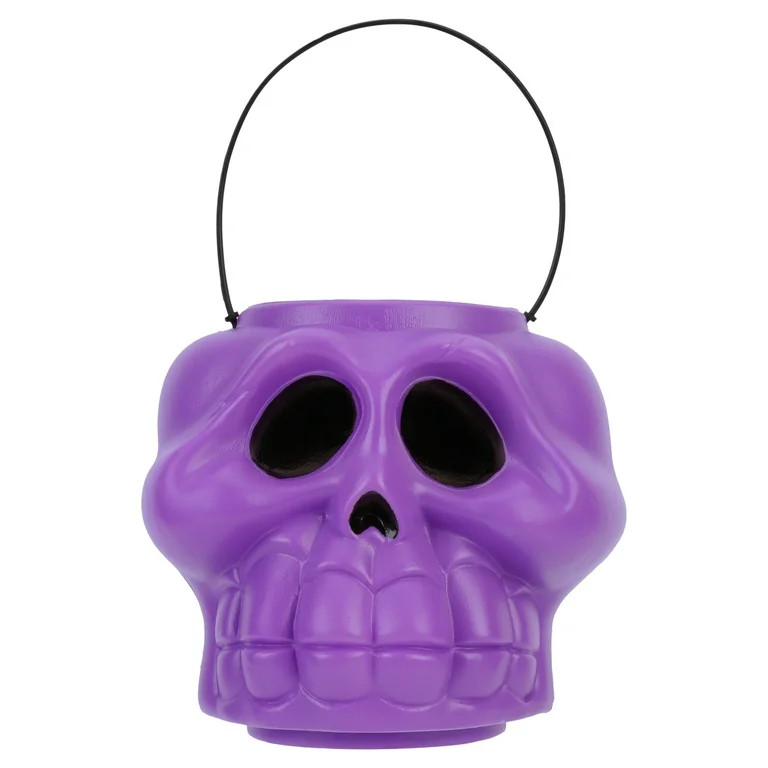 6.25" Skull Pail, Purple, Halloween Treat Bucket, by Way to Celebrate | Walmart (US)